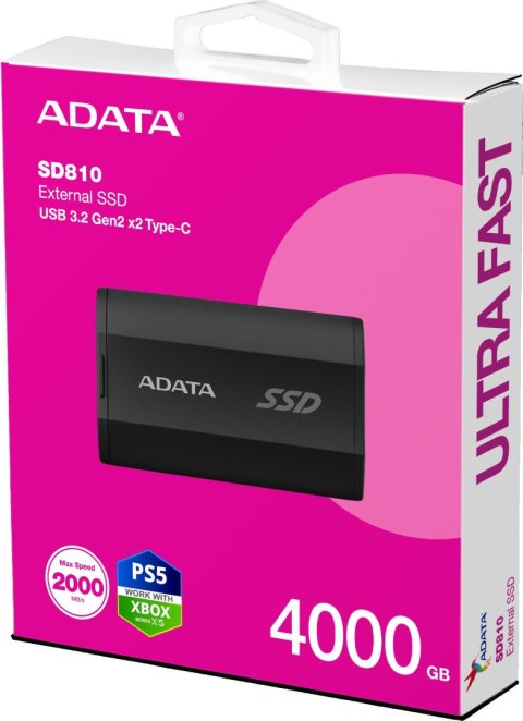 Dysk SSD Adata SD810 External 4TB USB 3.2C 20Gb/s czarny ADATA