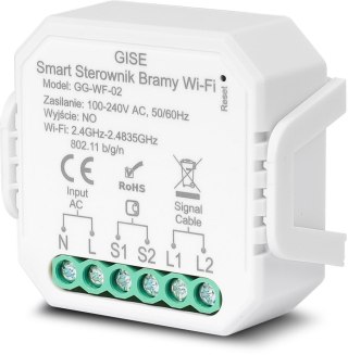 GISE Smart Moduł do sterowania bramą WiFi z czujnikiem otwarcia | Tuya | GG-WF-02 GISE