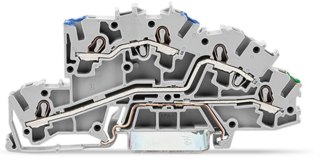 Złączka szynowa WAGO 3‑pietrowa 4mm2 N/L/PE szara 2003‑7646 TOPJOBS 50szt WAGO