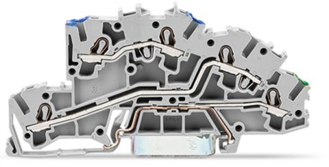 Złączka szynowa WAGO 3‑pietrowa 4mm2 N/L/PE szara 2003‑7646 TOPJOBS 50szt WAGO