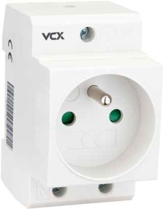 Gniazdo na szyne TH 35 z bolcem uziemiającym 230V VCX GN TH VCX