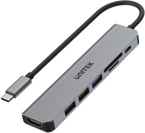 Hub USB Unitek USB-C aluminium 7w1 UNITEK