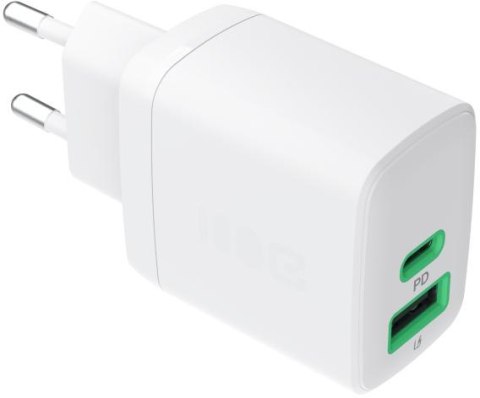 ŁADOWARKA SIECIOWA Greencell PowerSource Duo30 30W 1xUSB-C 1xUSB-A PD 3.0 QC 4.0+ biała GREEN CELL