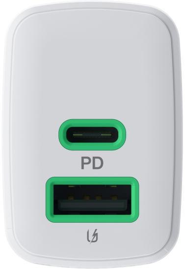 ŁADOWARKA SIECIOWA Greencell PowerSource Duo30 30W 1xUSB-C 1xUSB-A PD 3.0 QC 4.0+ biała GREEN CELL