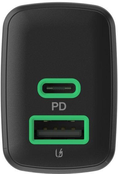 ŁADOWARKA SIECIOWA Greencell PowerSource Duo30 30W 1xUSB-C 1xUSB-A PD 3.0 QC 4.0+ czarna GREEN CELL