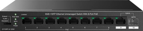 SWITCH POE TENDA TEG1110PF-8-120W TENDA