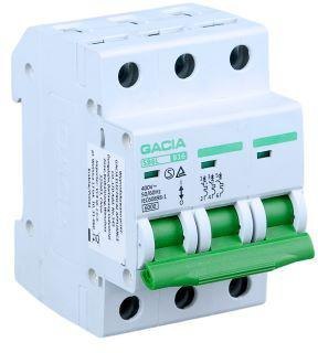 Wyłącznik nadmiarowoprądowy,6kA,B,3-pola,16A GACIA SB6L B 3P 16A GACIA