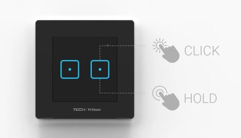 Bezprzewodowy włącznik dwupolowy czarny FS-02 Tech Sterowniki TECH STEROWNIKI