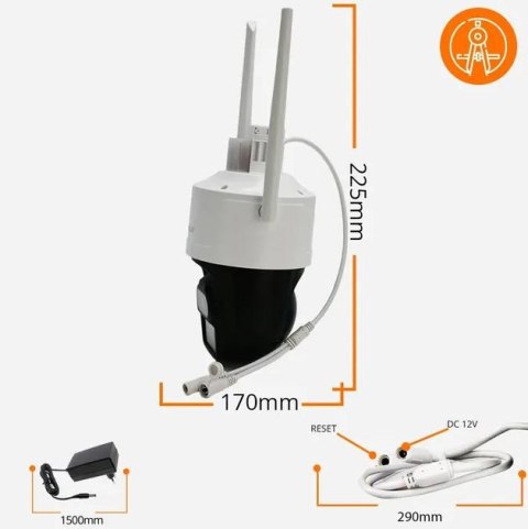 Kamera IP ORLLO Z17 Ultra 4K zewnętrzna obrotowa GSM na kartę SIM ORLLO