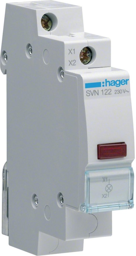 Lampka sygnalizacyjna, 230V AC, Czerwony LED HAGER SVN122 HAGER