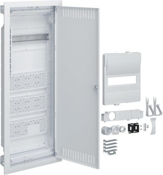 Rozdzielnica hybrydowa podtynkowa, 1 x12modułów, 3x płyta montażowa, 1x gniazdo 230V, HAGER Volta Hybrid VU601PLH HAGER