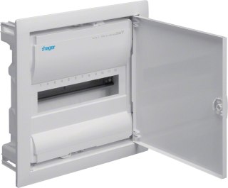 Rozdzielnica podtynkowa z drzwiami metalowymi, 1 rząd, 12 modułów, IP30, HAGER Volta VU12NE HAGER