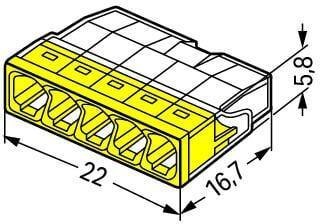 Szybkozłączka DRUT 5x 0,5-2,5mm2 WAGO 2273-205 (Paczka 100szt.) WAGO