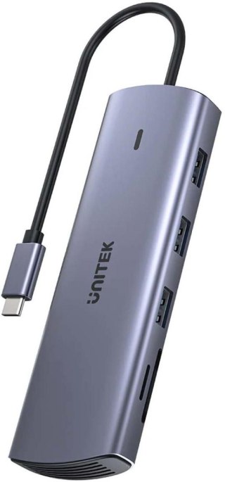 Unitek Hub 9w1 USB C Gigabit Ethernet HDMI VGA 3x USB A czytnik kart PD 100W UNITEK