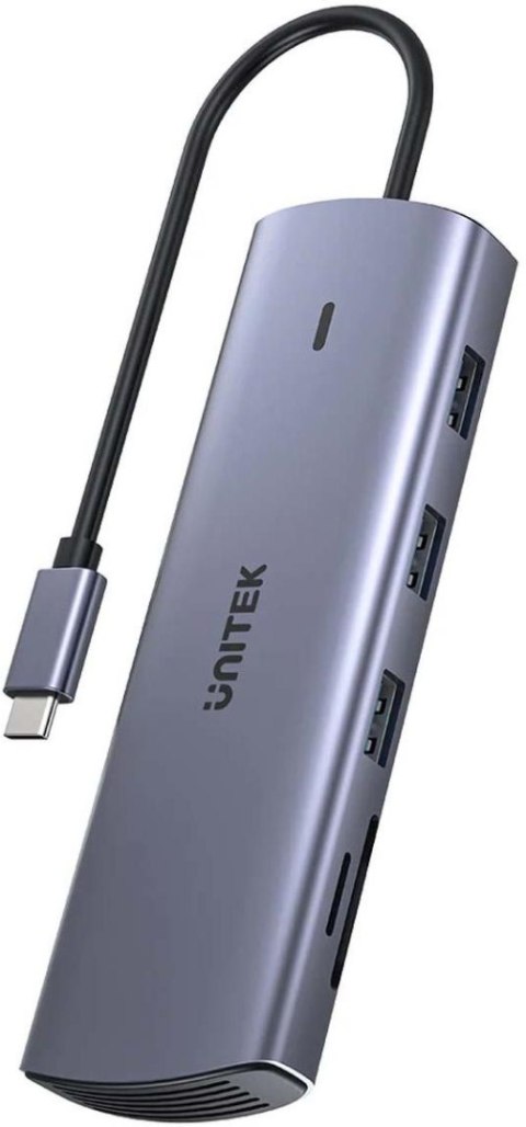 Unitek Hub 9w1 USB C Gigabit Ethernet HDMI VGA 3x USB A czytnik kart PD 100W UNITEK