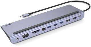 Unitek Hub USB 11 w 1, USB-C, RJ45, MST, 100W PD UNITEK
