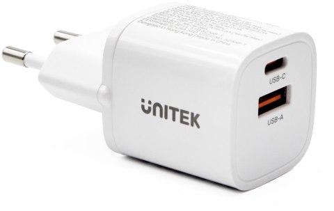 Unitek Ładowarka sieciowa 1x USB-A 1x USB-C QC PC 3.0 33W biała UNITEK
