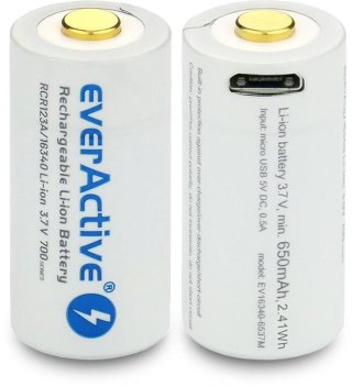 Akumulatorek 16340 / R-CR123 3,7V everActive 700mAh (1 szt.) z zabezpieczeniem EVERACTIVE