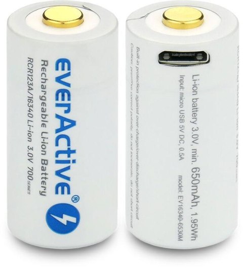 Akumulatorek 16340 / R-CR123 3V everActive 700mAh (1 szt.) z zabezpieczeniem EVERACTIVE