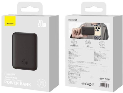 Powerbank Baseus Magnetic Mini PPCX070001 10000mAh MagSafe 15W PD QC 20W USB-C + kabel BASEUS