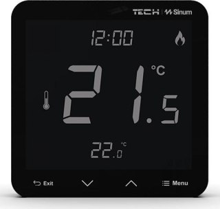 Przewodowy regulator pokojowy sinum czarny R-S3 Tech Sterowniki TECH STEROWNIKI
