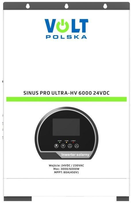 Przetwornica inwerter solarny SinusPro Ultra-HV 6000 24V/230V 3000/6000W 80A MPPT (450V) VOLT POLSKA