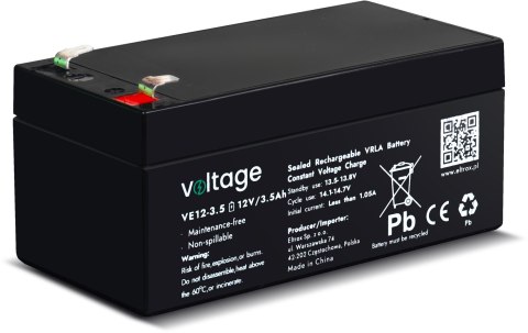 Akumulator AGM Voltage 12V 3,5Ah VE12-3.5 (Żywotność 6-9 lat) VOLTAGE