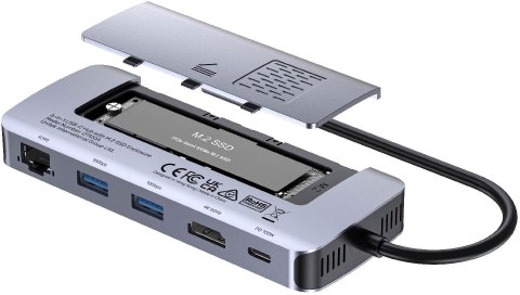 Unitek D1120A01 Aktywny Hub USB-C 10 Gbps, Obudowa na dysk M.2, HDMI UNITEK