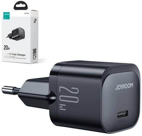 Mini ładowarka sieciowa Joyroom JR-TCF02 20W PD 3.0 QC 3.0 1x USB-C czarna JOYROOM