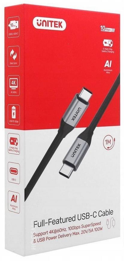Kabel USB Unitek USB-C na USB-C 10Gbps 4K 60Hz 20V/5A UNITEK