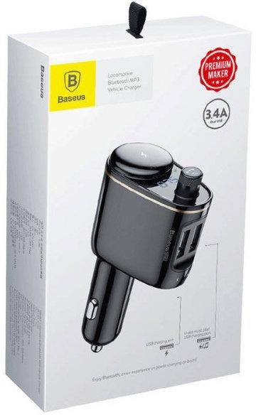 TRANSMITER FM ŁADOWARKA SAMOCHODOWA Baseus Enjoy S-06 3.4A 2x USB-A BT 4.2 BASEUS