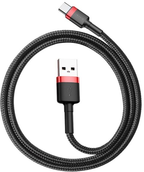 KABEL USB-A / USB-C Baseus Cafule CATKLF-B91 100cm 3A QC 3.0 CZARNO-CZERWONY W OPLOCIE BASEUS