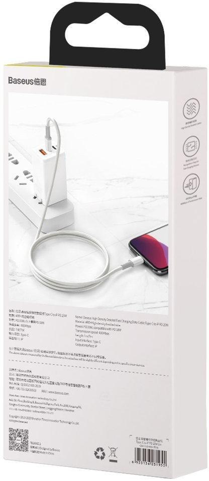 KABEL USB-C / Lightning iPhone Baseus Cafule CATLGD-A02 2m 20W PD Quick Charging BIAŁY W OPLOCIE BASEUS