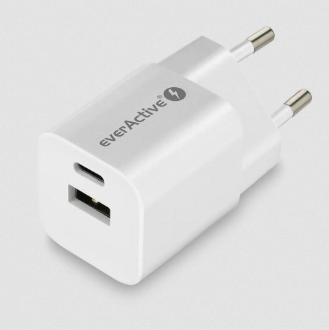 ŁADOWARKA SIECIOWA everActive GaN SC-390Q 30W 1xUSB-C 1xUSB-A PD PPS EVERACTIVE