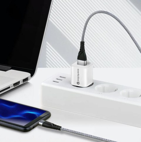 ŁADOWARKA SIECIOWA everActive GaN SC-390Q 30W 1xUSB-C 1xUSB-A PD PPS EVERACTIVE