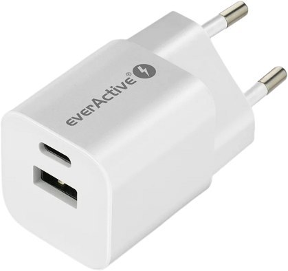 ŁADOWARKA SIECIOWA everActive GaN SC-390Q 30W 1xUSB-C 1xUSB-A PD PPS EVERACTIVE