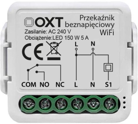 Moduł OXT mini 1 obwód beznapięciowy WiFi Tuya OXT