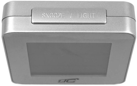 Budzik z termometrem LTC, sterowany radiowo, srebrny LXSTP04S LTC