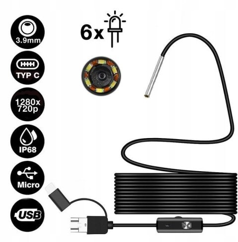 Kamera inspekcyjna AN97-3.9MM HD Android USB-C LUXURY-GOODS