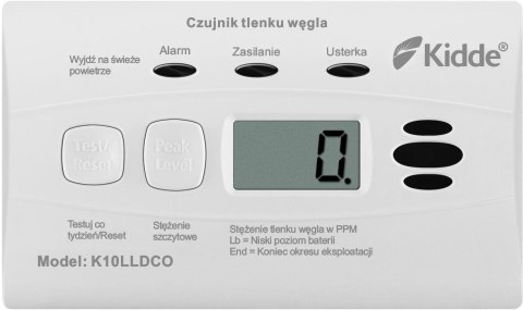 Czujnik czadu z wyświetlaczem Kidde K10LLDCO KIDDE