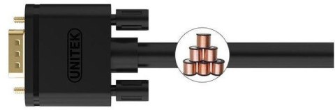 Kabel VGA Unitek Y-C511G Premium VGA HD15 M/M 1m UNITEK