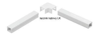 Osprzęt do listew elektroinstalacyjnych, łącznik kątowy BIAŁY LK 35x18 (1szt.) STASIŃSKI SP. Z O.O.