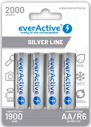 Akumulatorki AA / R6 Ni-MH everActive 2000mAh Silver Line (box 4 szt.) EVERACTIVE