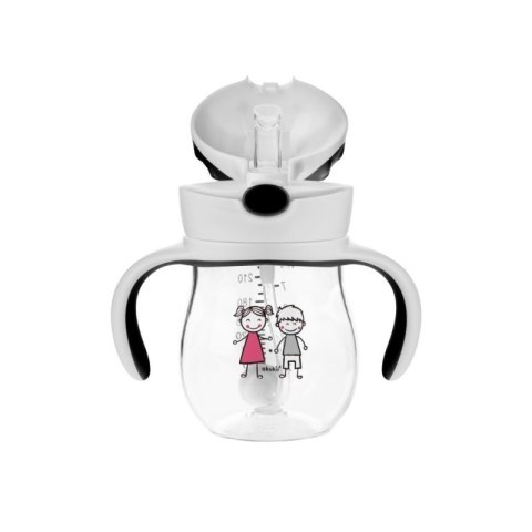 Bidon ze słomką z odw. grey AKUKU ALBIS