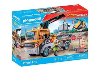 CIĘŻARÓWKA BUDOWLANA Z DŹWIGIE PLAYMOBIL