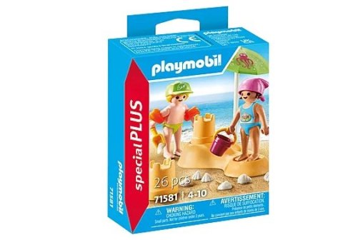 DZIECI I ZAMEK Z PIASKU PLAYMOBIL