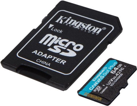 Karta pamięci microSD 64GB Kingston CanvasGo! Plus 200MB/s A2 U3 V30 + adapter KINGSTON