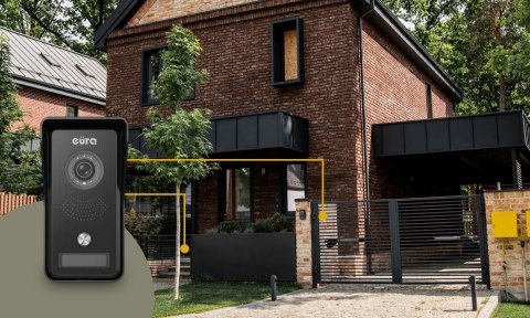 Wideodomofon EURA VDP-76A3 czarny monitor EURA