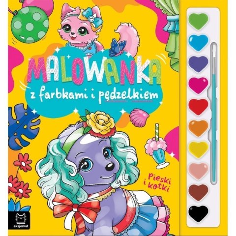 Kolorowanka z farbkami pieski AKSJOMAT AKSJOMAT