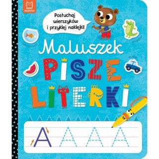 Maluszek pisze literki AKSJOMAT AKSJOMAT